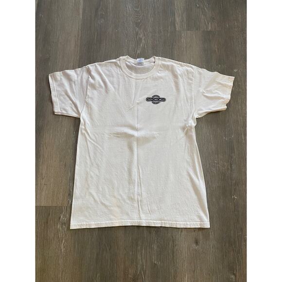 Vintage Old Chicago Beer Yourself Short Sleeve White  T-shirt Unisex Large - Picture 1 of 4